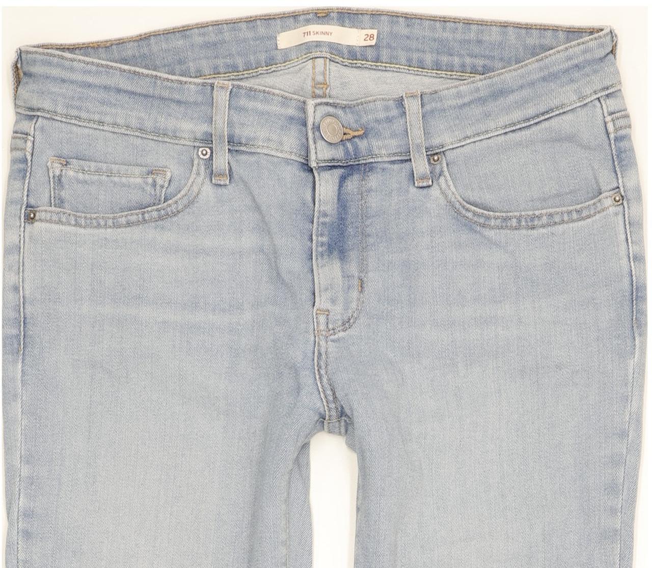 Levi's 711 Women Blue Skinny Slim Stretch Jeans W28 L30