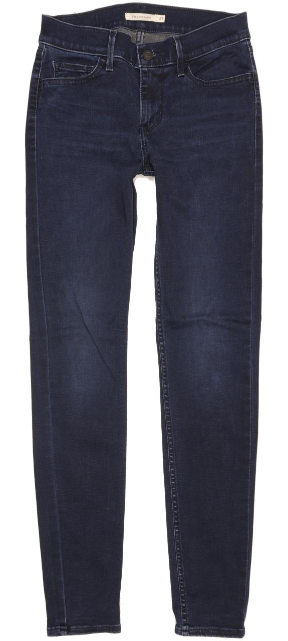 Levi's 710 Super Women Navy Skinny Slim Stretch Jeans W27 L30