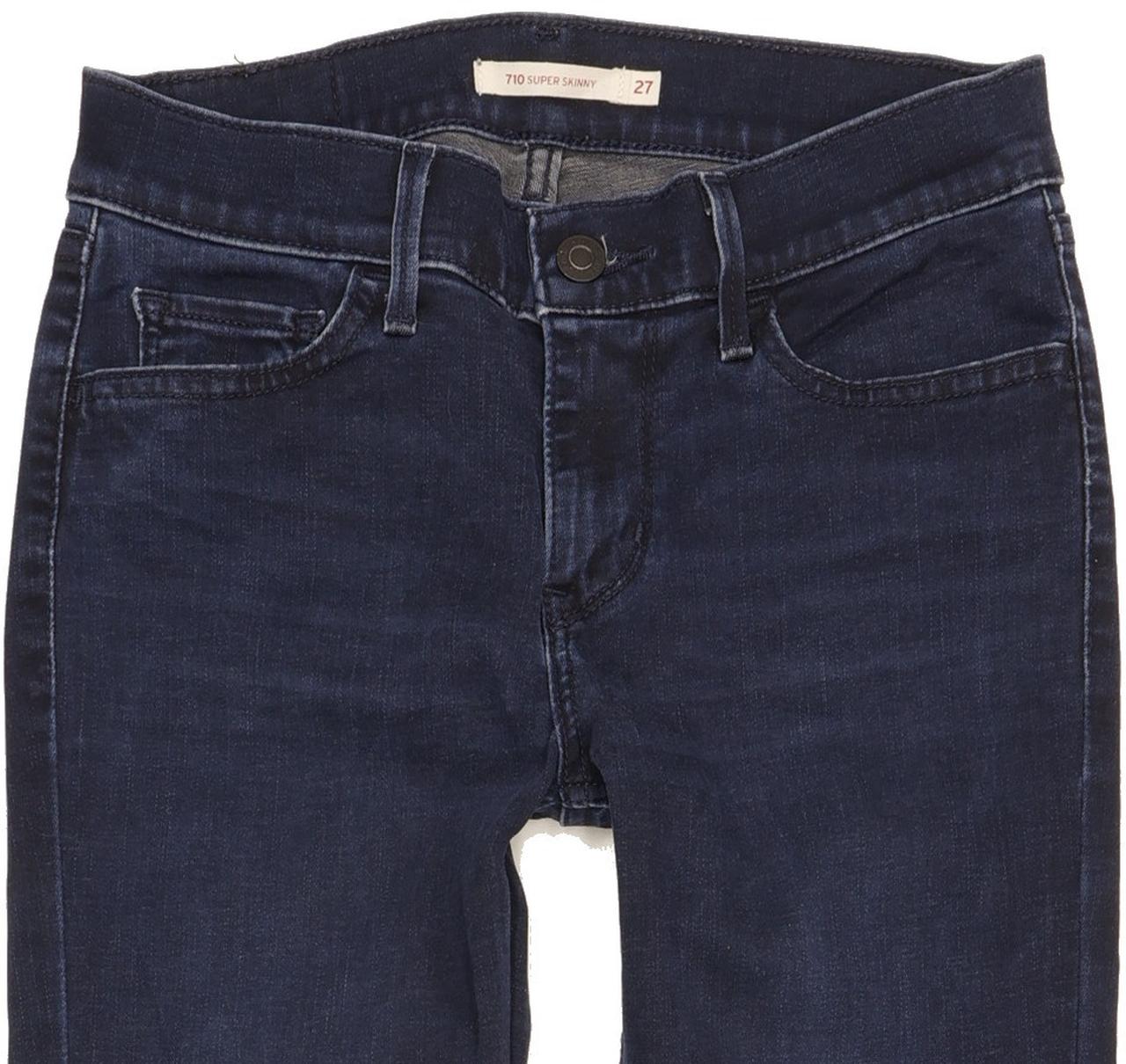 Levi's 710 Super Women Navy Skinny Slim Stretch Jeans W27 L30