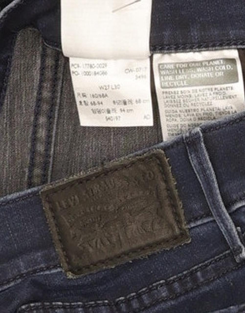 Levi's 710 Super Women Navy Skinny Slim Stretch Jeans W27 L30
