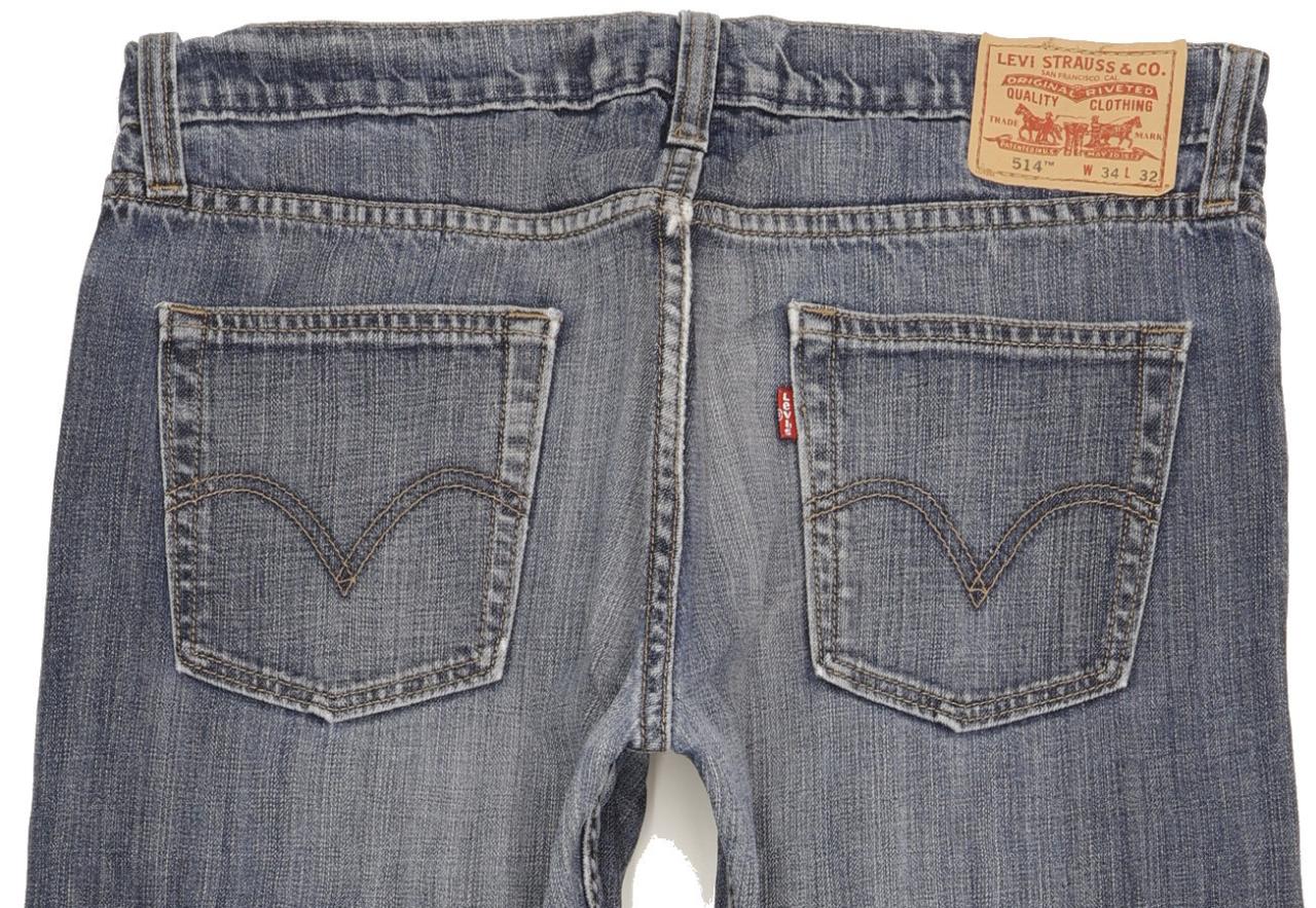 Levi's 514 Men Blue Straight Slim Stretch Jeans W34 L32