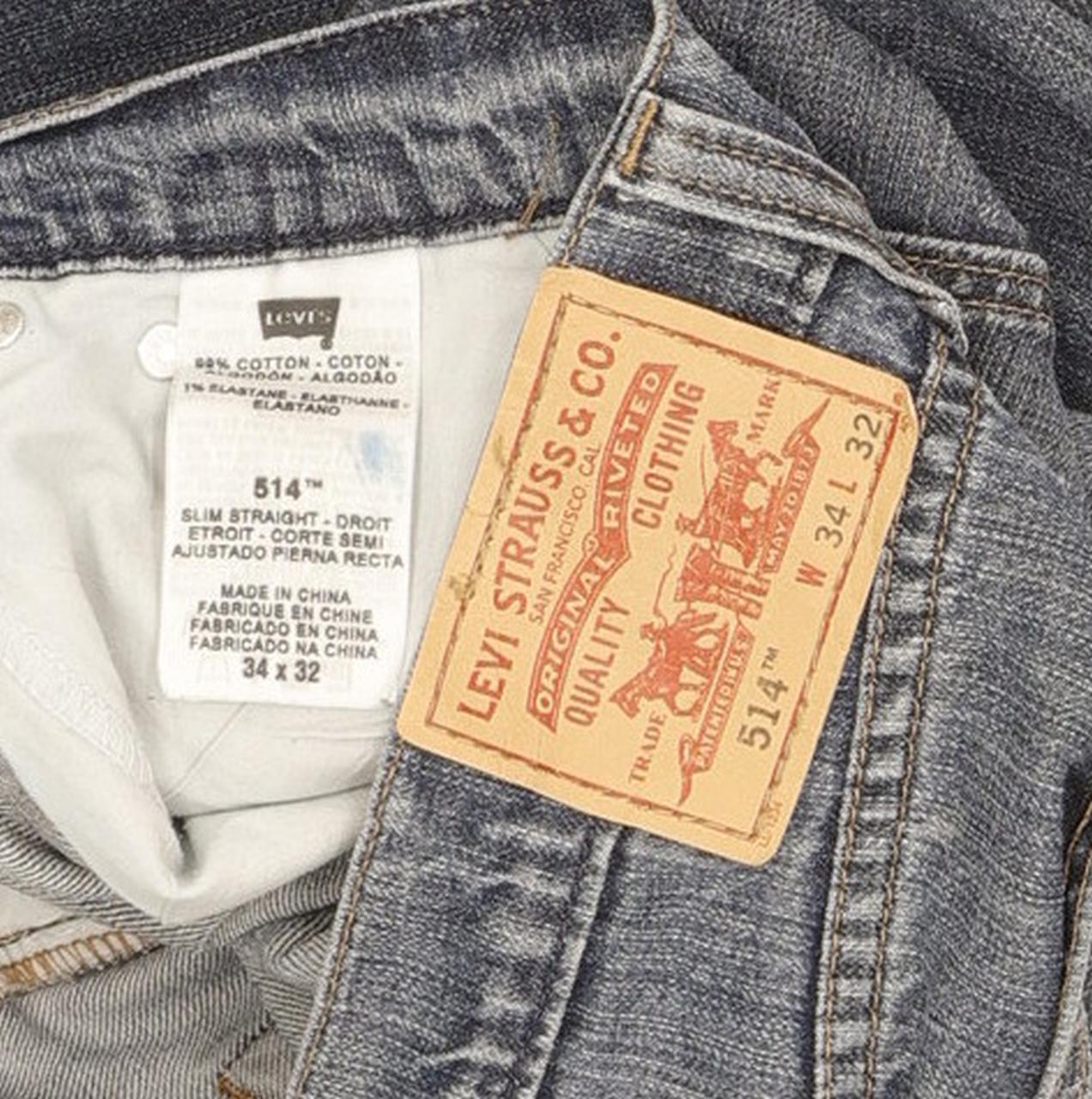 Levi's 514 Men Blue Straight Slim Stretch Jeans W34 L32