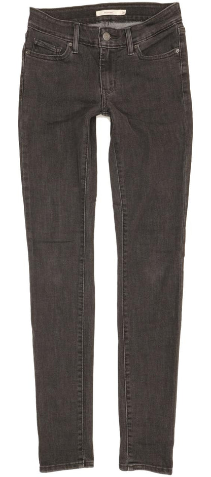 Levi's 711 Women Black Skinny Slim Stretch Jeans W26 L32