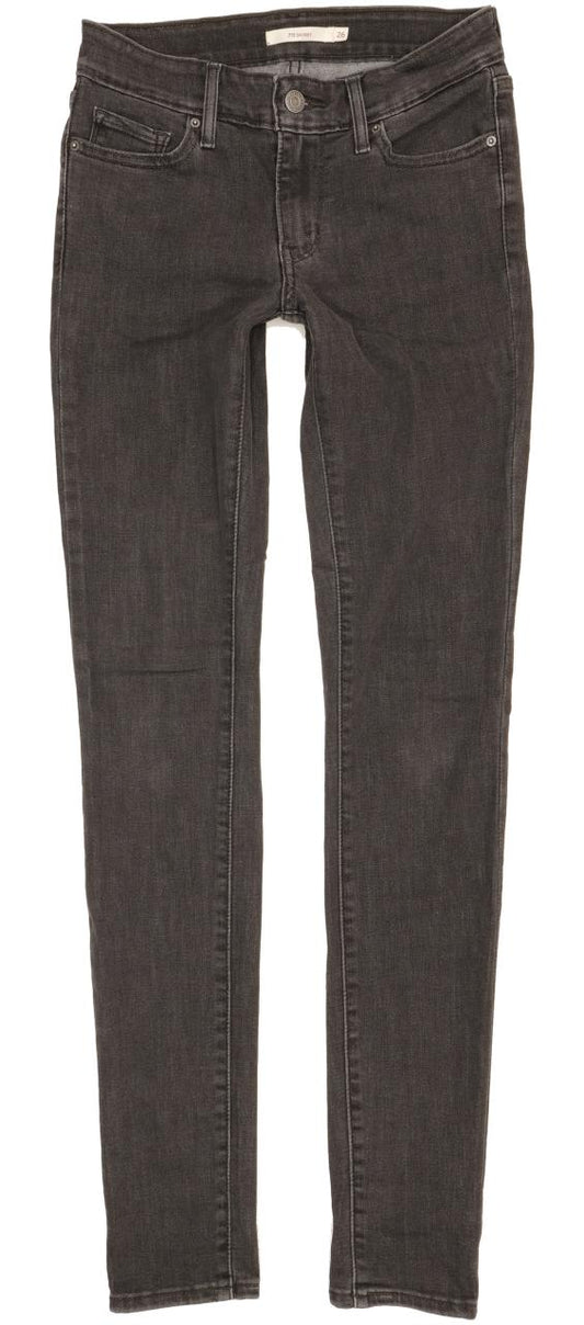 Levi's 711 Women Black Skinny Slim Stretch Jeans W26 L32