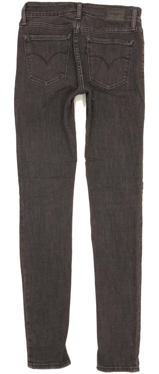 Levi's 711 Women Black Skinny Slim Stretch Jeans W26 L32
