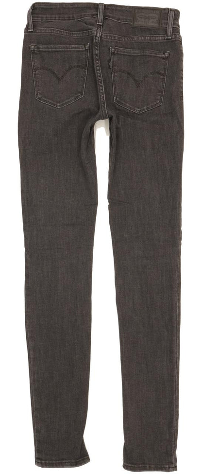Levi's 711 Women Black Skinny Slim Stretch Jeans W26 L32