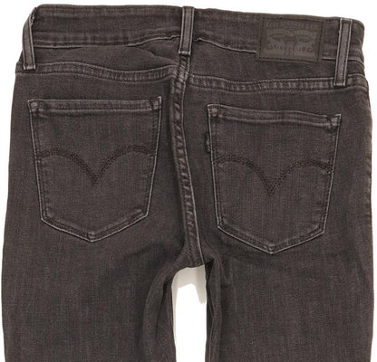 Levi's 711 Women Black Skinny Slim Stretch Jeans W26 L32