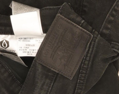 Levi's 512 Men Black Tapered Slim Stretch Jeans W32 L29