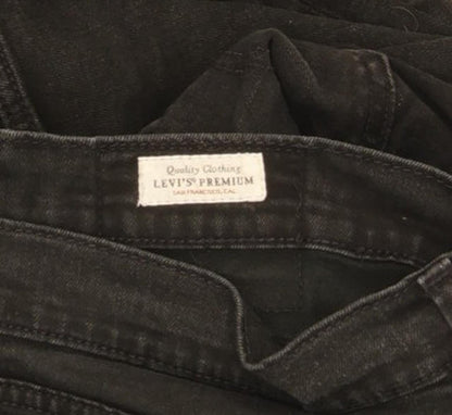 Levi's 512 Men Black Tapered Slim Stretch Jeans W32 L29