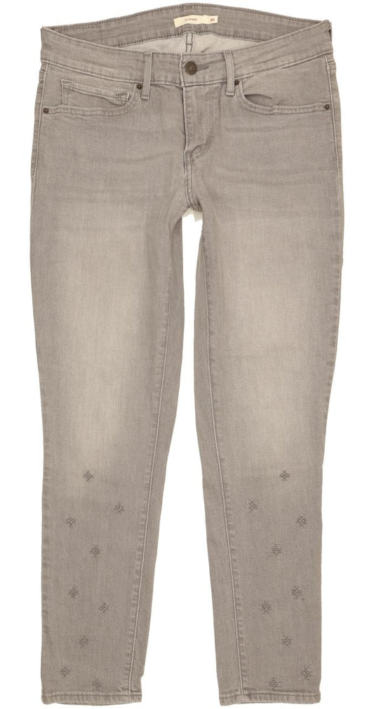 Levi's 711 Women Grey Skinny Slim Stretch Jeans W30 L27