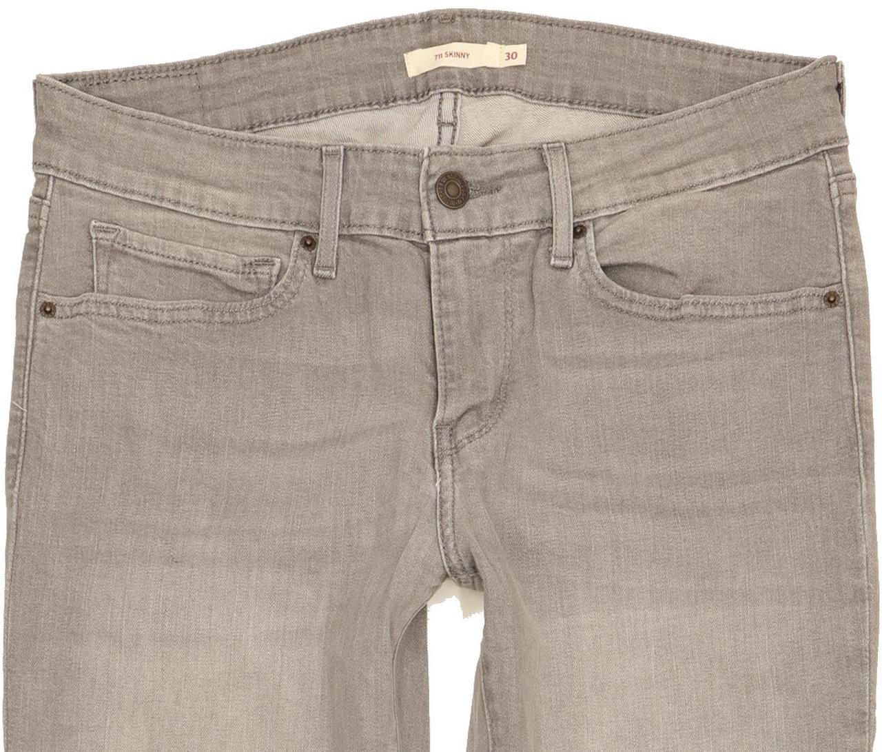 Levi's 711 Women Grey Skinny Slim Stretch Jeans W30 L27