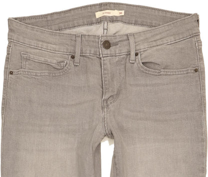 Levi's 711 Women Grey Skinny Slim Stretch Jeans W30 L27