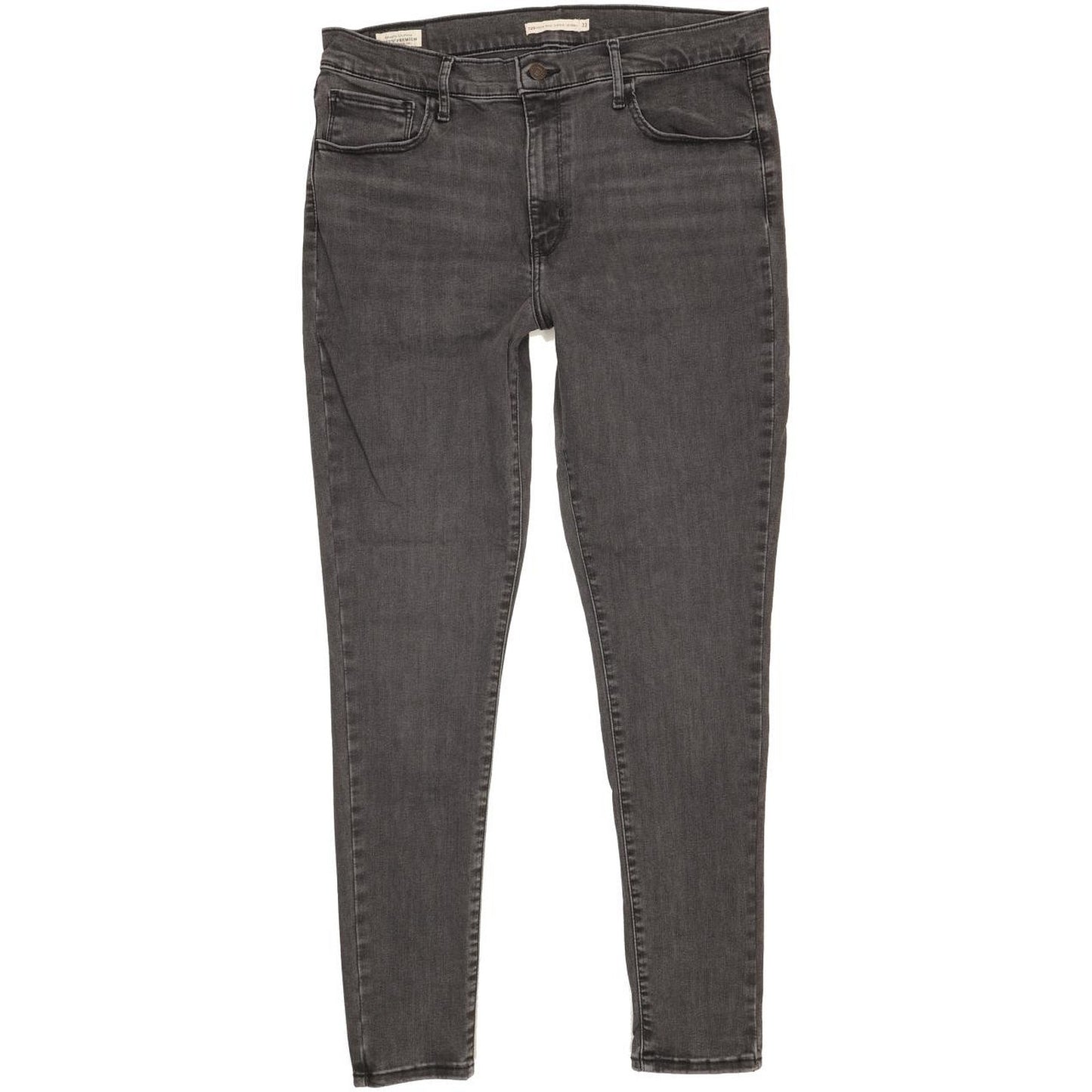 Levi's 720 Charcoal Skinny Slim Stretch Jeans High Waisted W33 L30