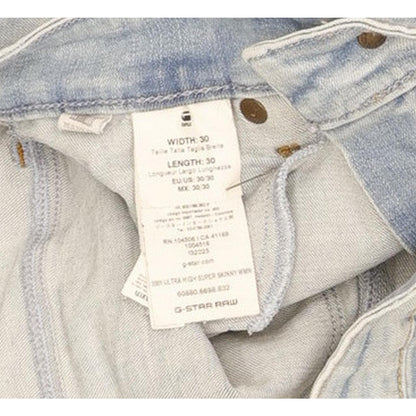 G-Star 3301 Ultra Women Blue Skinny Slim Stretch Jeans W30 L30