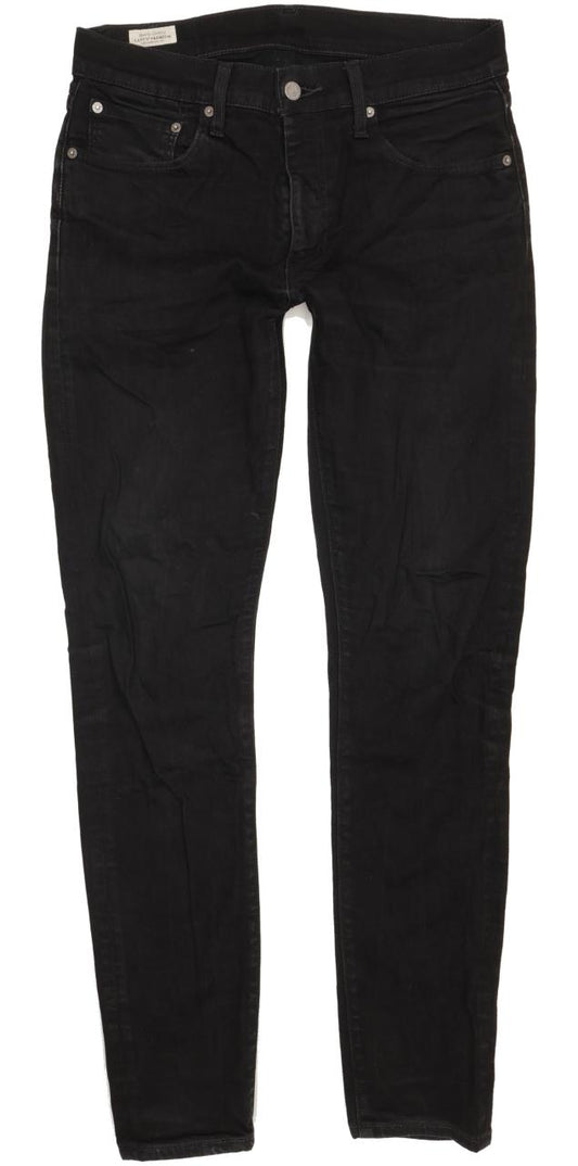 Levi's 512 Men Black Tapered Slim Stretch Jeans W32 L33