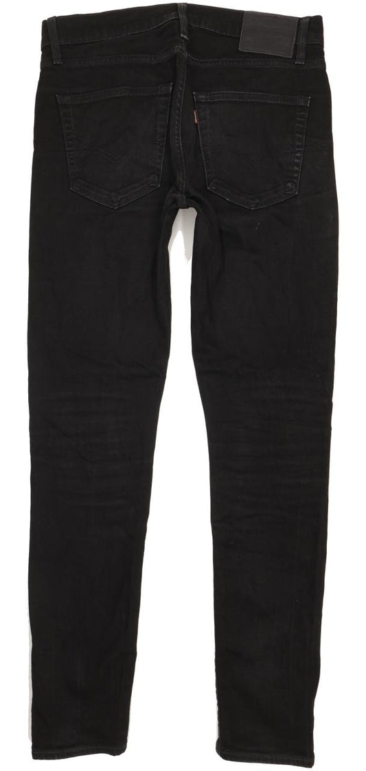 Levi's 512 Men Black Tapered Slim Stretch Jeans W32 L33