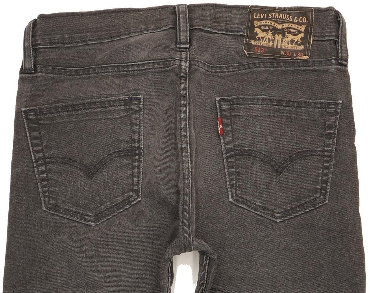 Levi's 513 Men Charcoal Straight Slim Jeans W30 L30