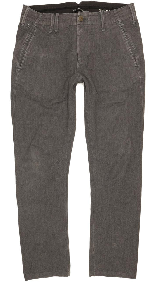 G-Star Vetar Men Grey Straight Slim Chino Stretch Jeans W32 L30