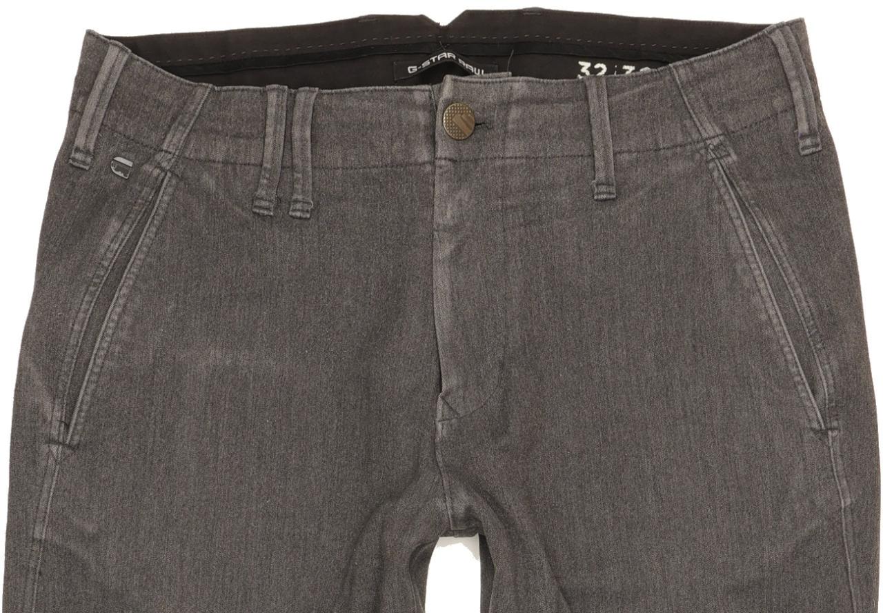 G-Star Vetar Men Grey Straight Slim Chino Stretch Jeans W32 L30