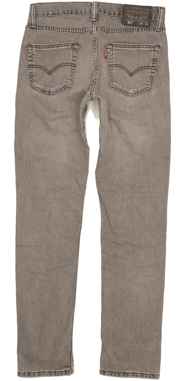 Levi's 511 Men Grey Straight Slim Stretch Jeans W30 L32