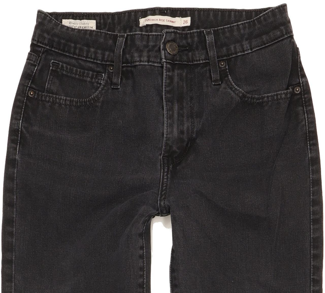 Levi's 721 Women Black Skinny Slim Stretch Jeans W26 L30