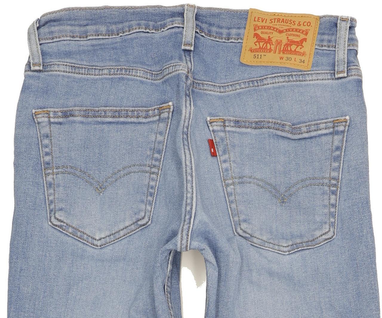 Levi's 511 Men Blue Straight Slim Stretch Jeans W30 L33
