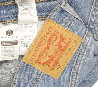 Levi's 511 Men Blue Straight Slim Stretch Jeans W30 L33