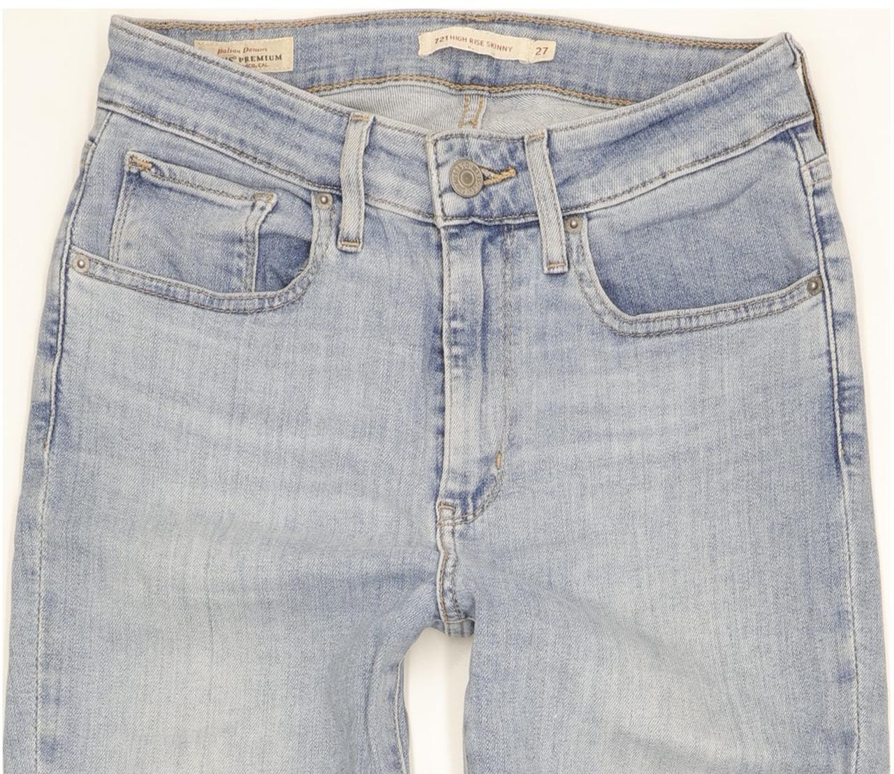 Levi's 721 Women Blue Skinny Slim Stretch Jeans W27 L30