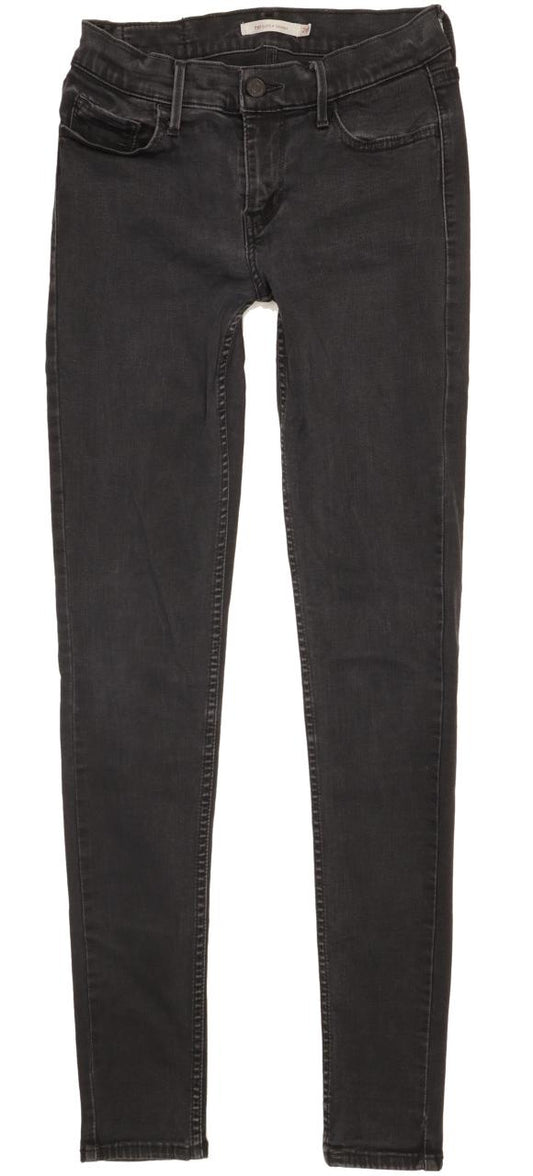Levi's 710 Super Women Black Skinny Slim Stretch Jeans W28 L31