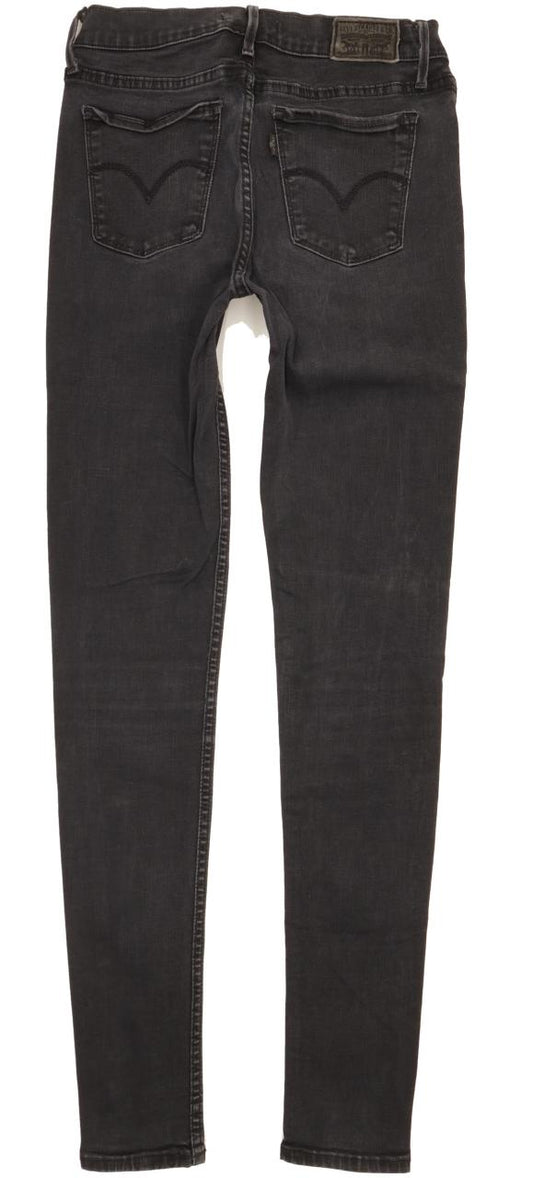 Levi's 710 Super Women Black Skinny Slim Stretch Jeans W28 L31