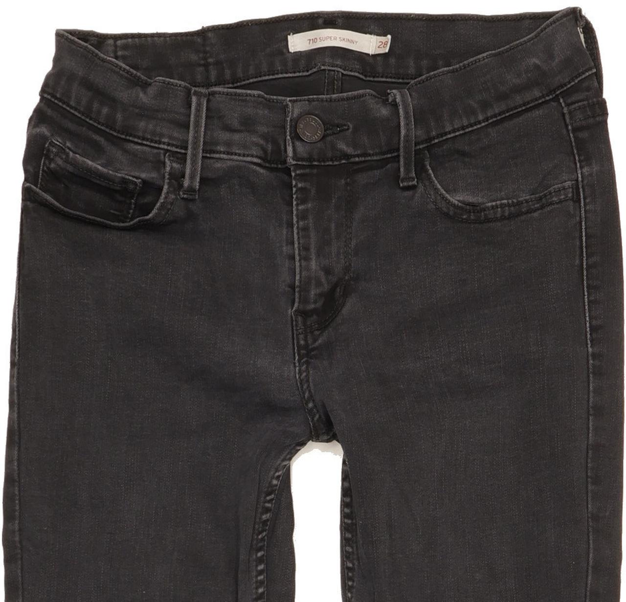 Levi's 710 Super Women Black Skinny Slim Stretch Jeans W28 L31