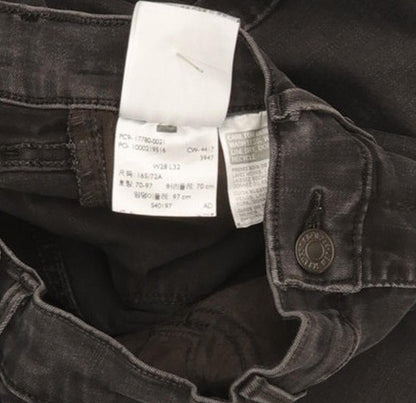 Levi's 710 Super Women Black Skinny Slim Stretch Jeans W28 L31