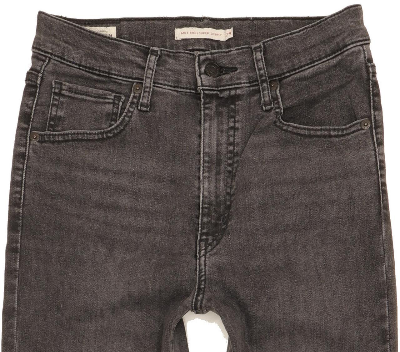 Levi's Mile Charcoal Skinny Slim Stretch Jeans High Waisted W29 L28