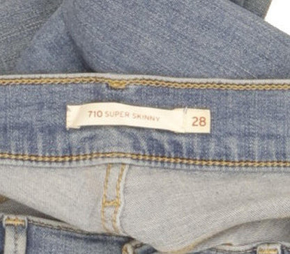 Levi's 710 Super Women Blue Skinny Slim Stretch Jeans W28 L30