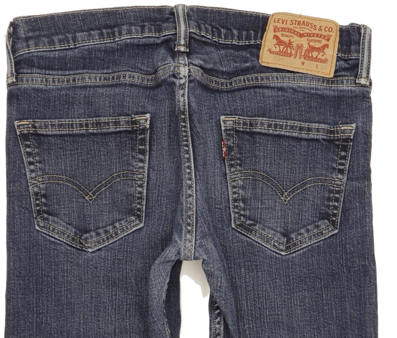 Levi's 504 Men Blue Straight Regular Stretch Jeans W30 L29