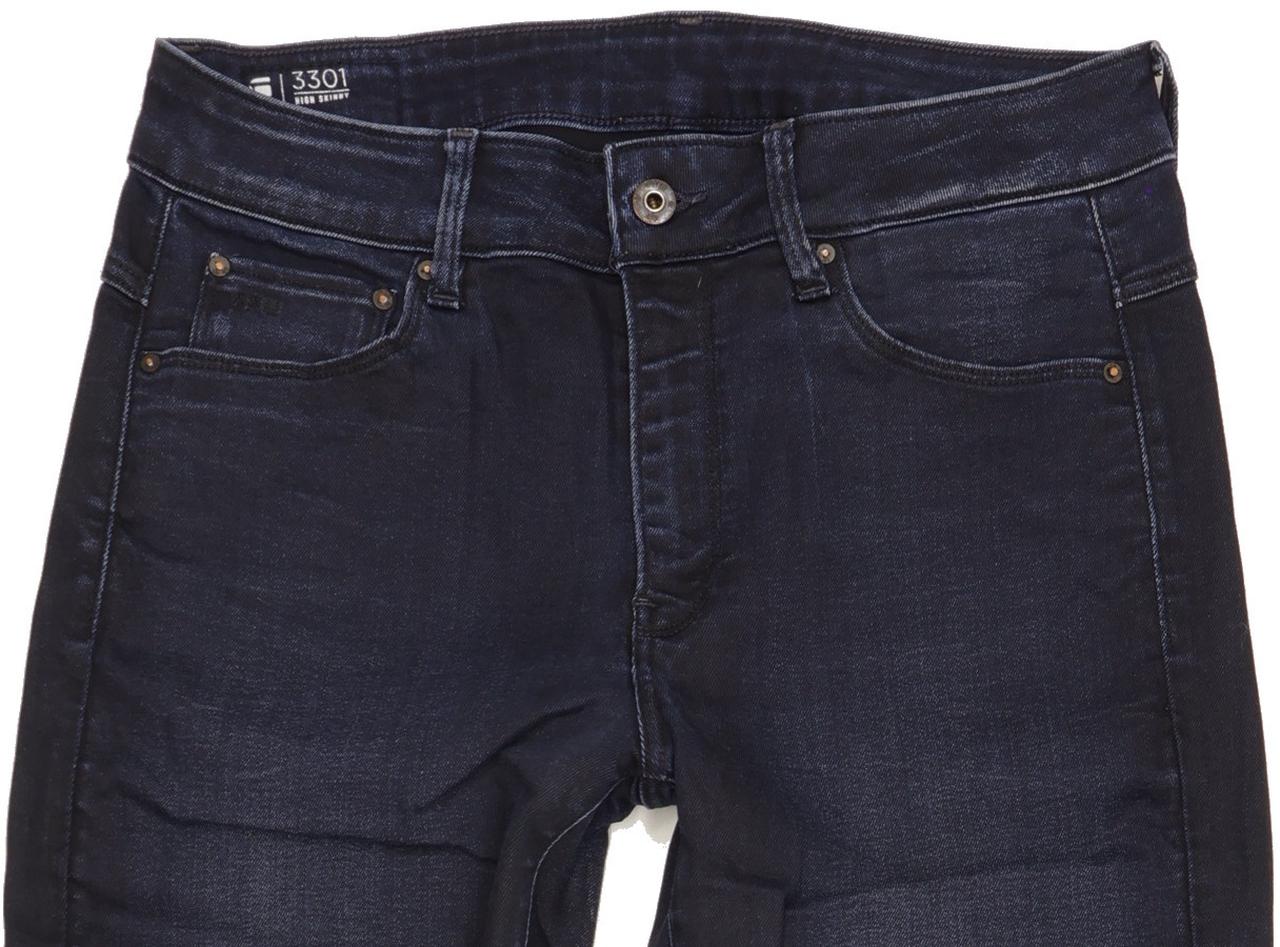 G-Star 3301 High Women Navy Skinny Slim Stretch Jeans W32 L31