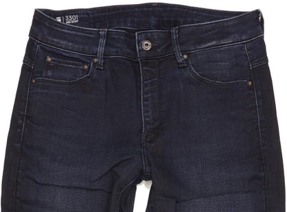 G-Star 3301 High Women Navy Skinny Slim Stretch Jeans W32 L31