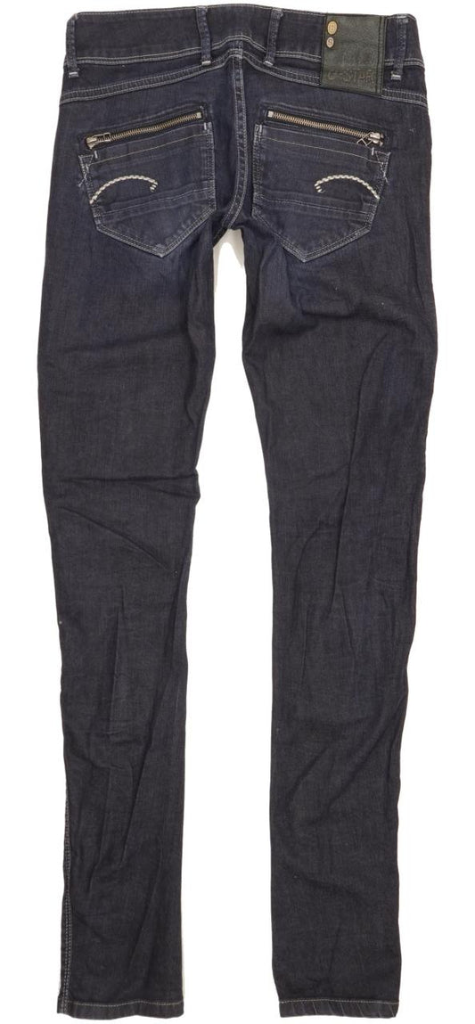 G-Star Fender Women Navy Skinny Slim Stretch Jeans W28 L34