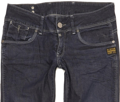 G-Star Fender Women Navy Skinny Slim Stretch Jeans W28 L34