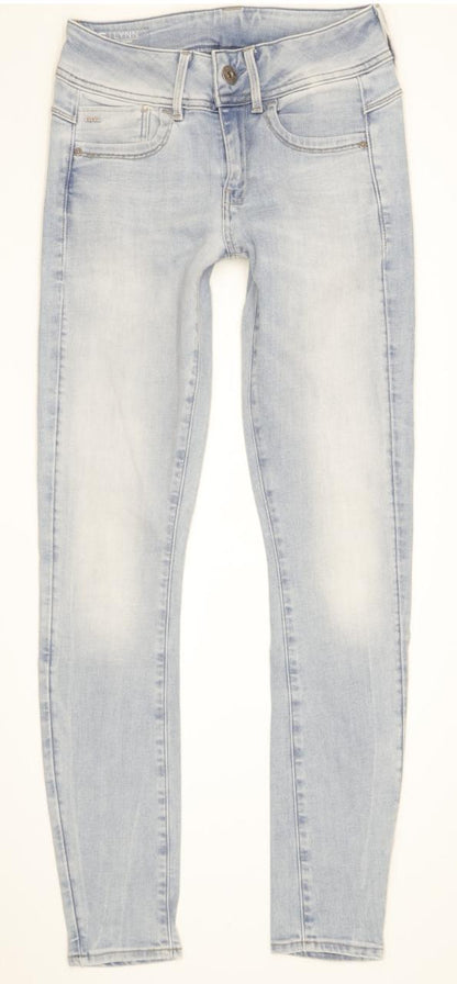 G-Star Lynn Mid Women Blue Skinny Slim Stretch Jeans W25 L29
