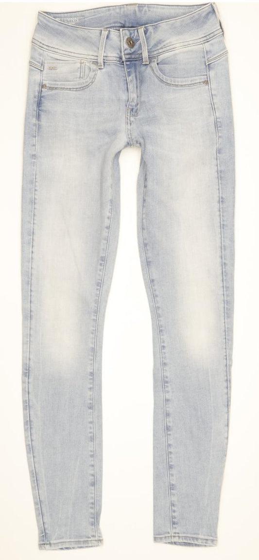 G-Star Lynn Mid Women Blue Skinny Slim Stretch Jeans W25 L29