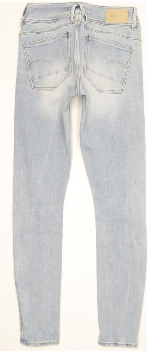 G-Star Lynn Mid Women Blue Skinny Slim Stretch Jeans W25 L29