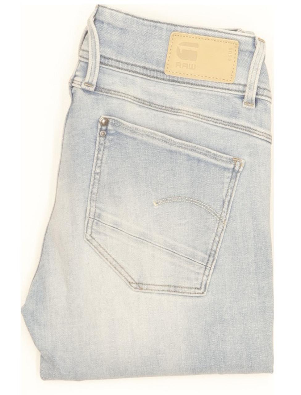 G-Star Lynn Mid Women Blue Skinny Slim Stretch Jeans W25 L29