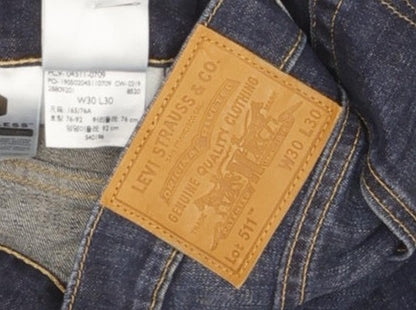Levi's 511 Men Blue Straight Slim Stretch Jeans W30 L30