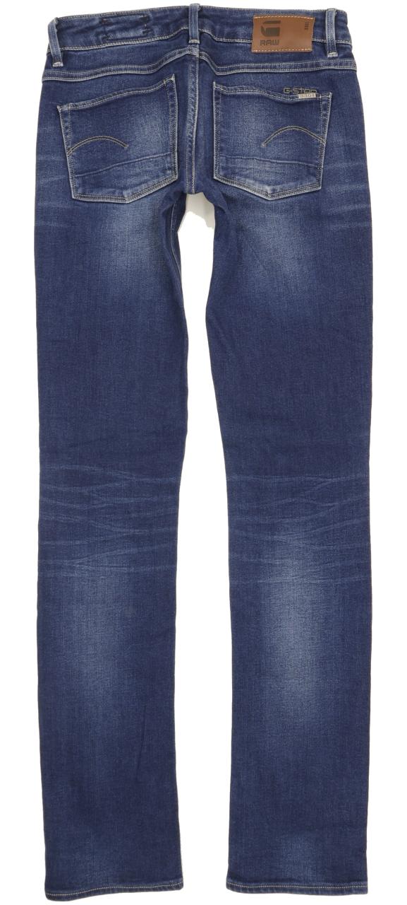 G-Star 3301 Women Blue Straight Slim Stretch Jeans W27 L34