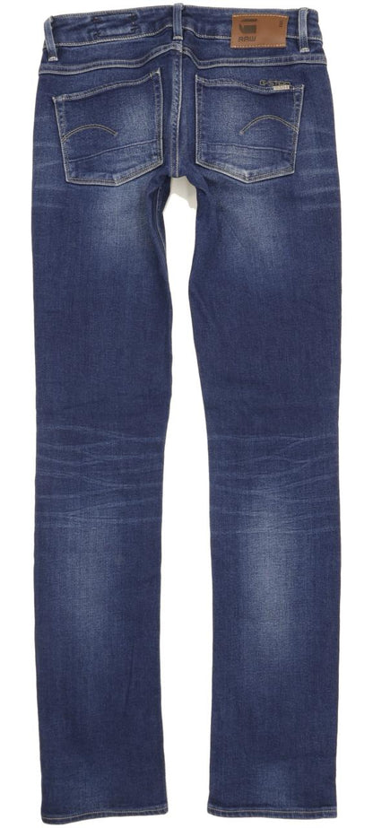 G-Star 3301 Women Blue Straight Slim Stretch Jeans W27 L34
