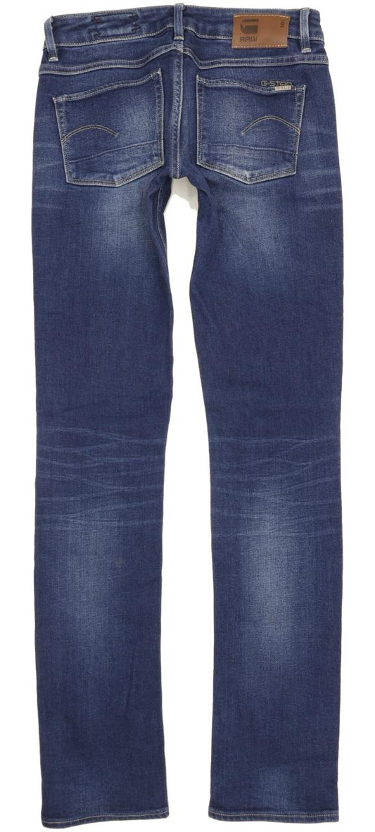 G-Star 3301 Women Blue Straight Slim Stretch Jeans W27 L34