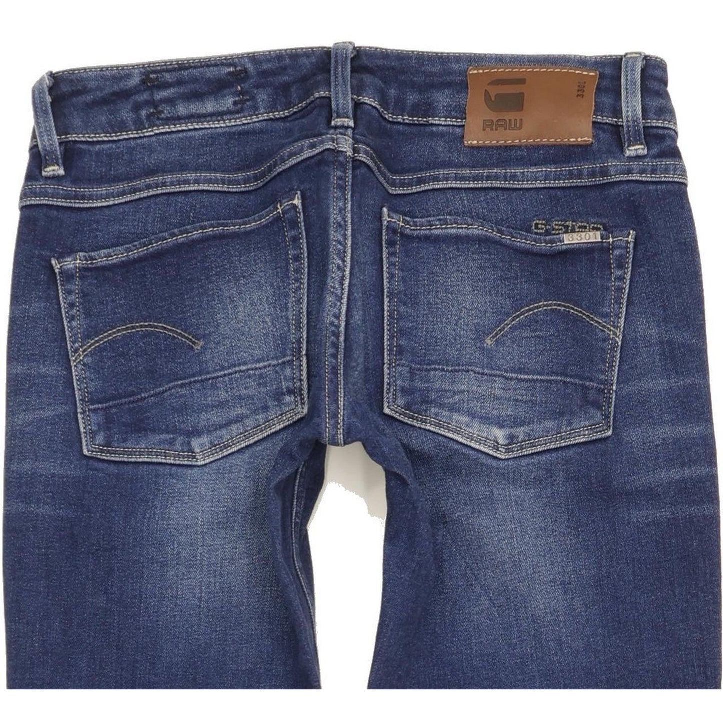 G-Star 3301 Women Blue Straight Slim Stretch Jeans W27 L34