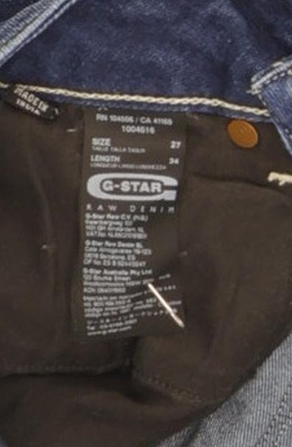 G-Star 3301 Women Blue Straight Slim Stretch Jeans W27 L34