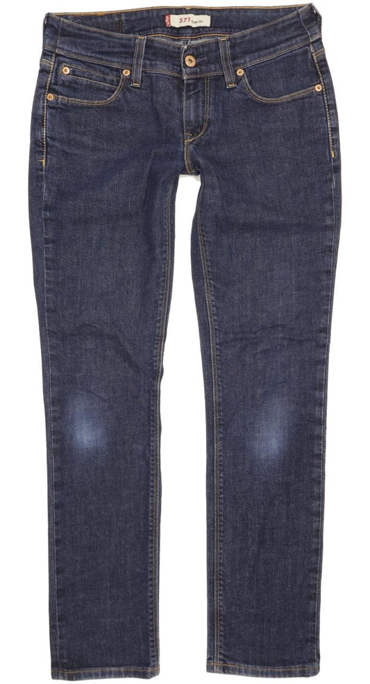 Levi's 571 Women Blue Straight Slim Stretch Jeans W30 L30